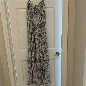 Denim & Supply Ralph Lauren Blue and White Floral Maxi Dress